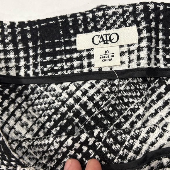 Cato Houndstooth Maxi Side Zip Up Skirt Black and White Peplum, Women’s size 10 - Picture 6 of 8